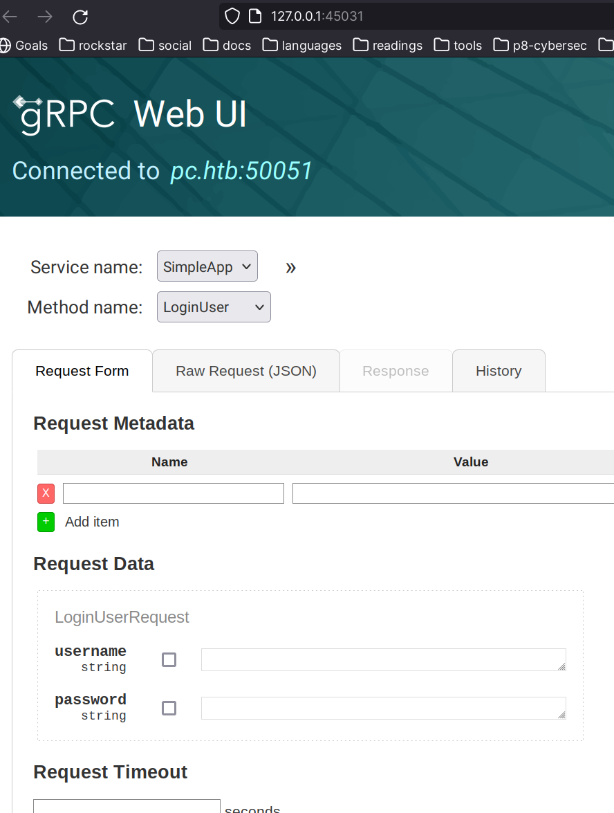 Browsing gRPC via web UI