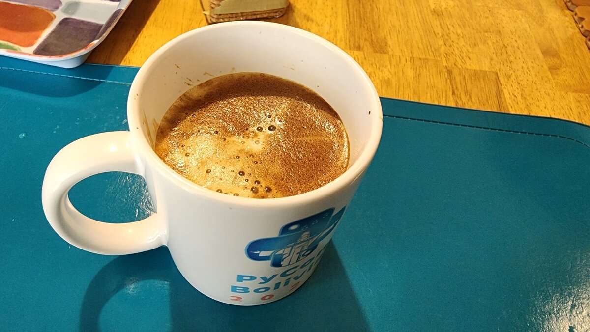 Disfrutando del buen cafe :D
